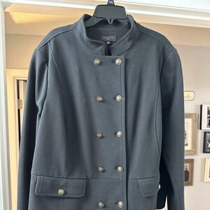 Talbots Charcoal Utility Jacket with Brass Buttons